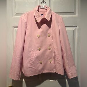 Chaps Light Pink Double-Breasted Pea Coat